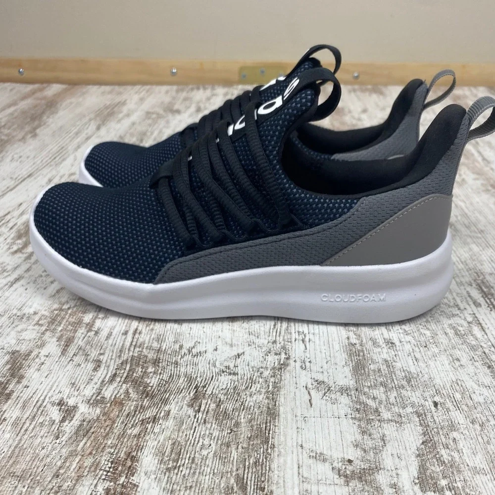 adidas Lite Racer Adapt 7.0 Kids Youth 4 Black Gray Cloudfoam Slip On Sneakers